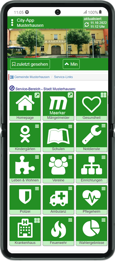 City-App auf dem Smartphone