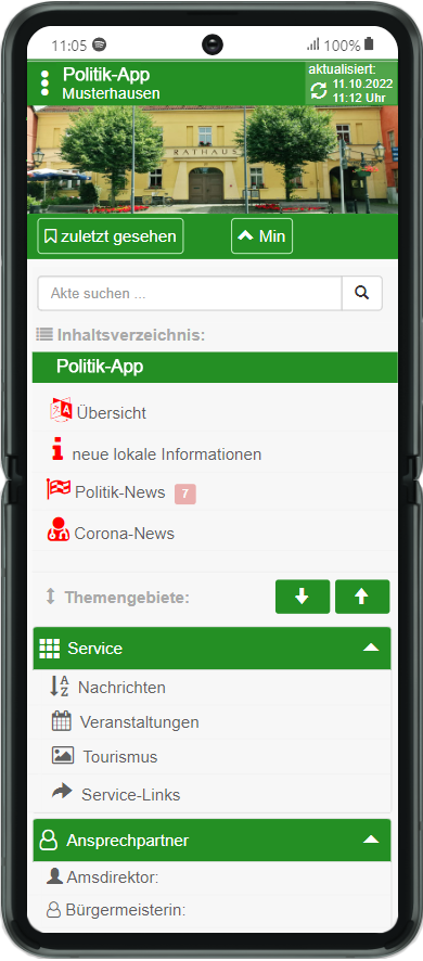 Politik-App auf dem Smartphone